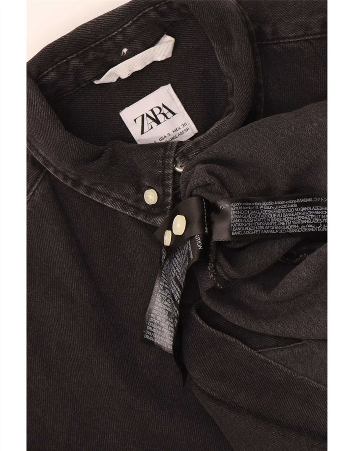 Zara Mens Denim Shirt Small Black Cotton