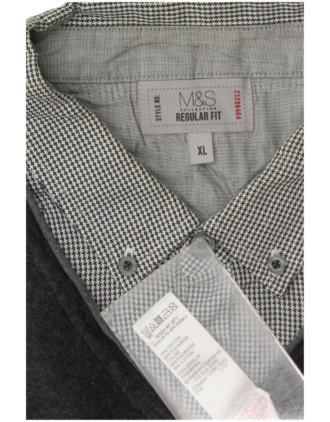 Marks & Spencer Mens V-Neck Jumper Sweater XL Grey Cotton