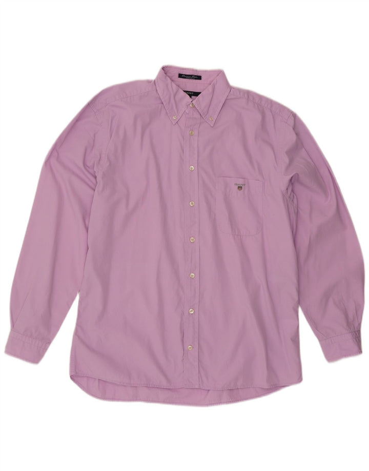 Gant Mens Phoenix Regular Fit Shirt Large Purple Cotton Classic