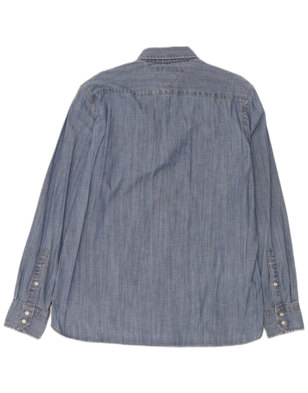 Tommy Hilfiger Mens Denim Shirt Large Blue Cotton