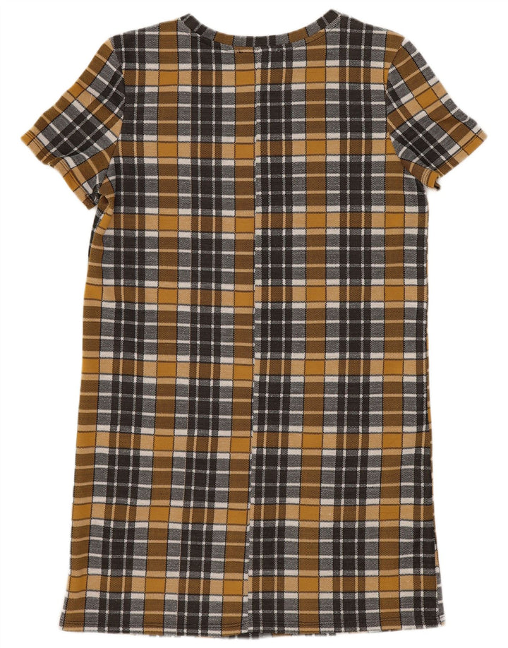 Zara Womens Trafaluc Shift Dress UK 10 Small Yellow Check