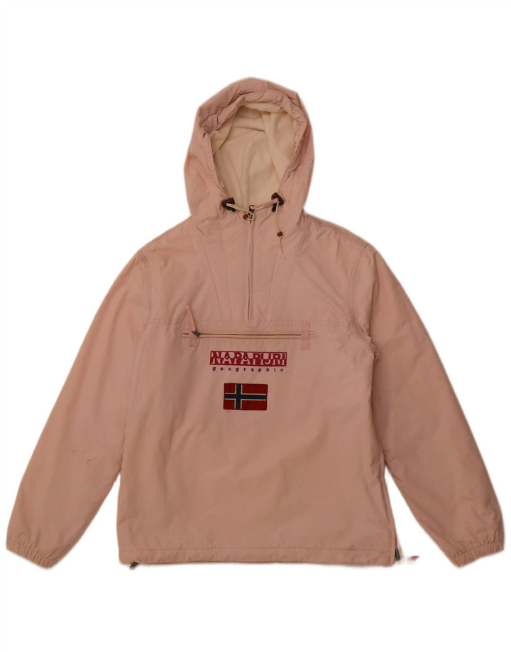 NAPAPIJRI Girls Graphic Hooded Anorak Jacket 13-14 Years Pink Polyester