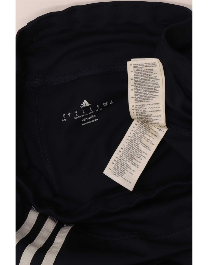 Adidas Womens Leggings UK 8 Small  Navy Blue Polyester