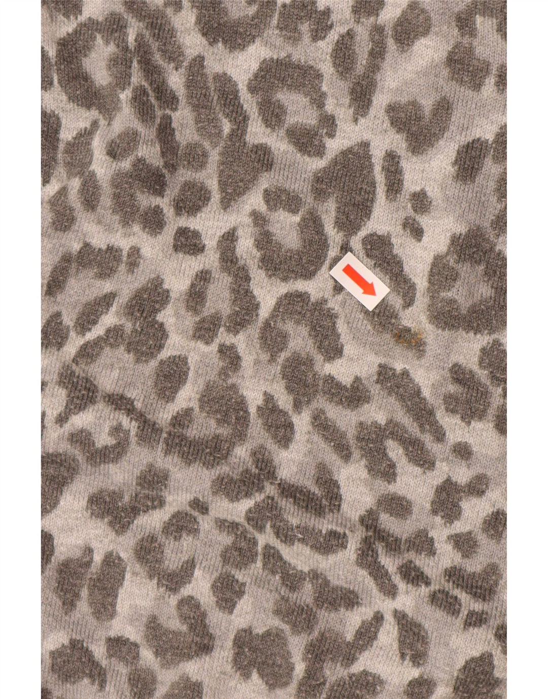 OASIS Womens Roll Neck Jumper Sweater UK 14 Medium Grey Animal Print