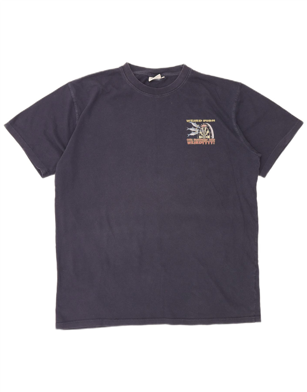 WEIRD FISH Mens Graphic T-Shirt Top XL Navy Blue Cotton