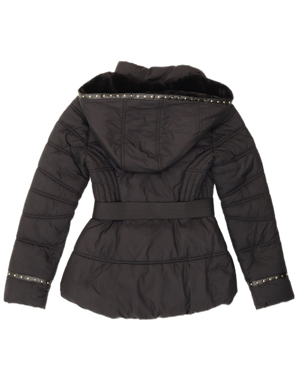 Guess Womens Hooded Padded Jacket UK 10 Small Black