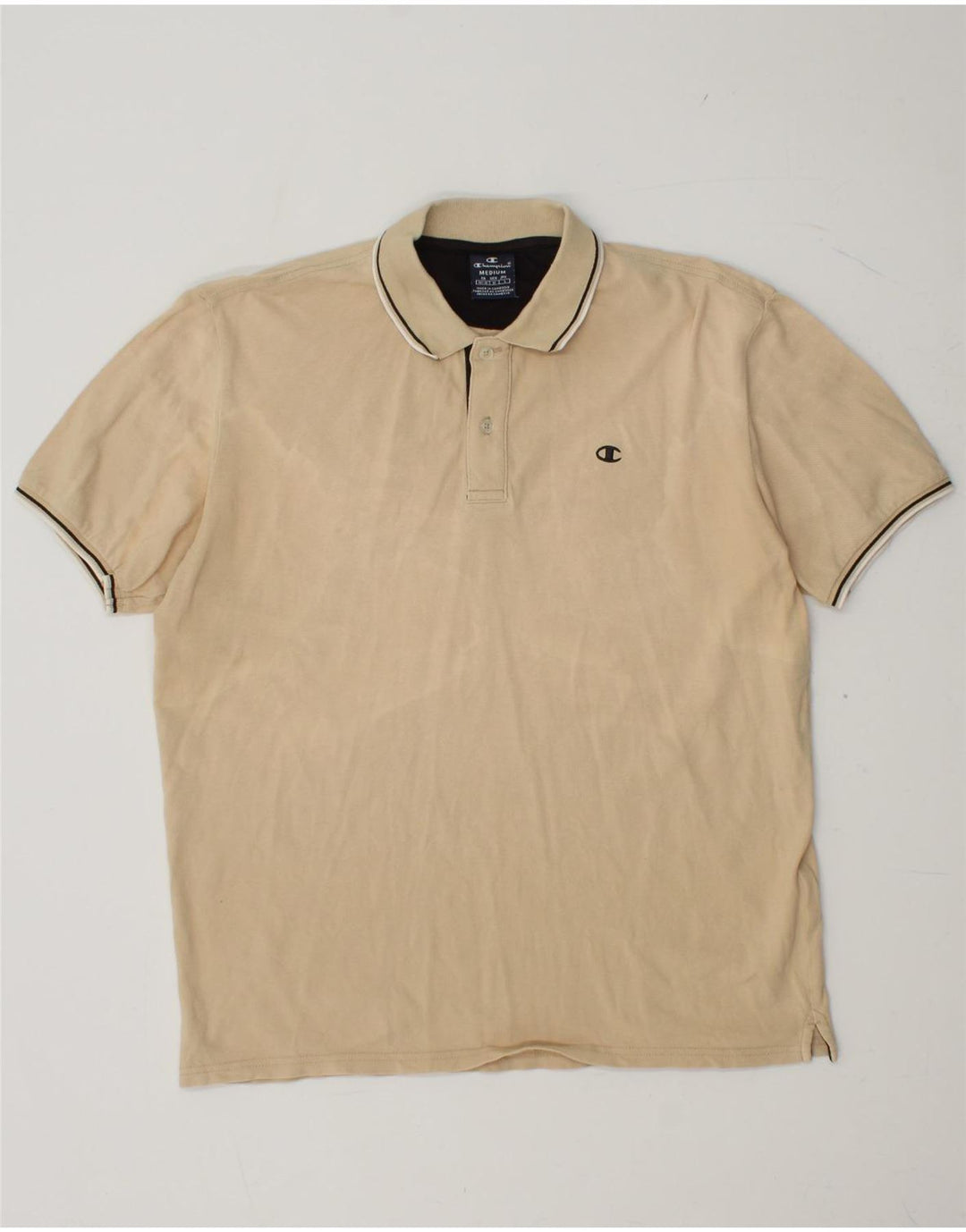 CHAMPION Mens Polo Shirt Medium Beige