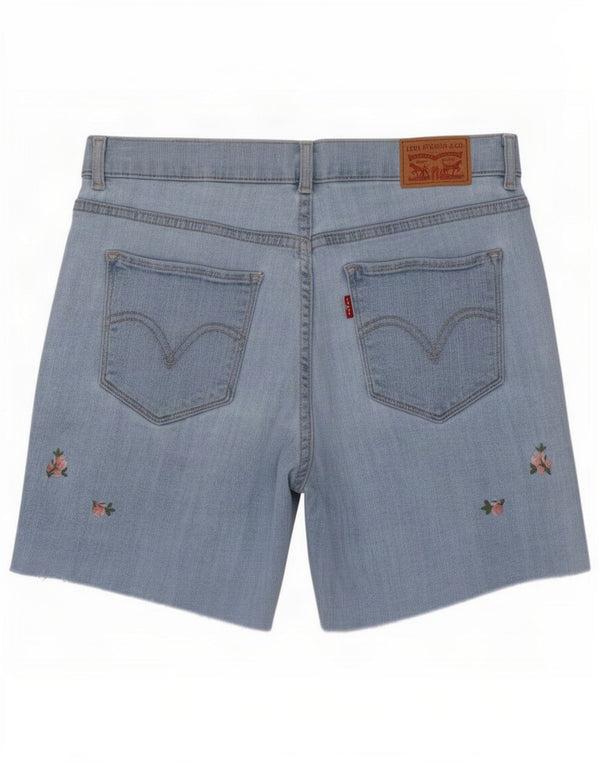 Levi's Womens Classic Denim Shorts Small W27 Blue Floral Cotton