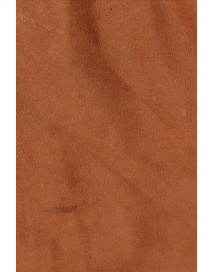 ANGELO LITRICO Mens Leather Waistcoat 2XL Brown Leather