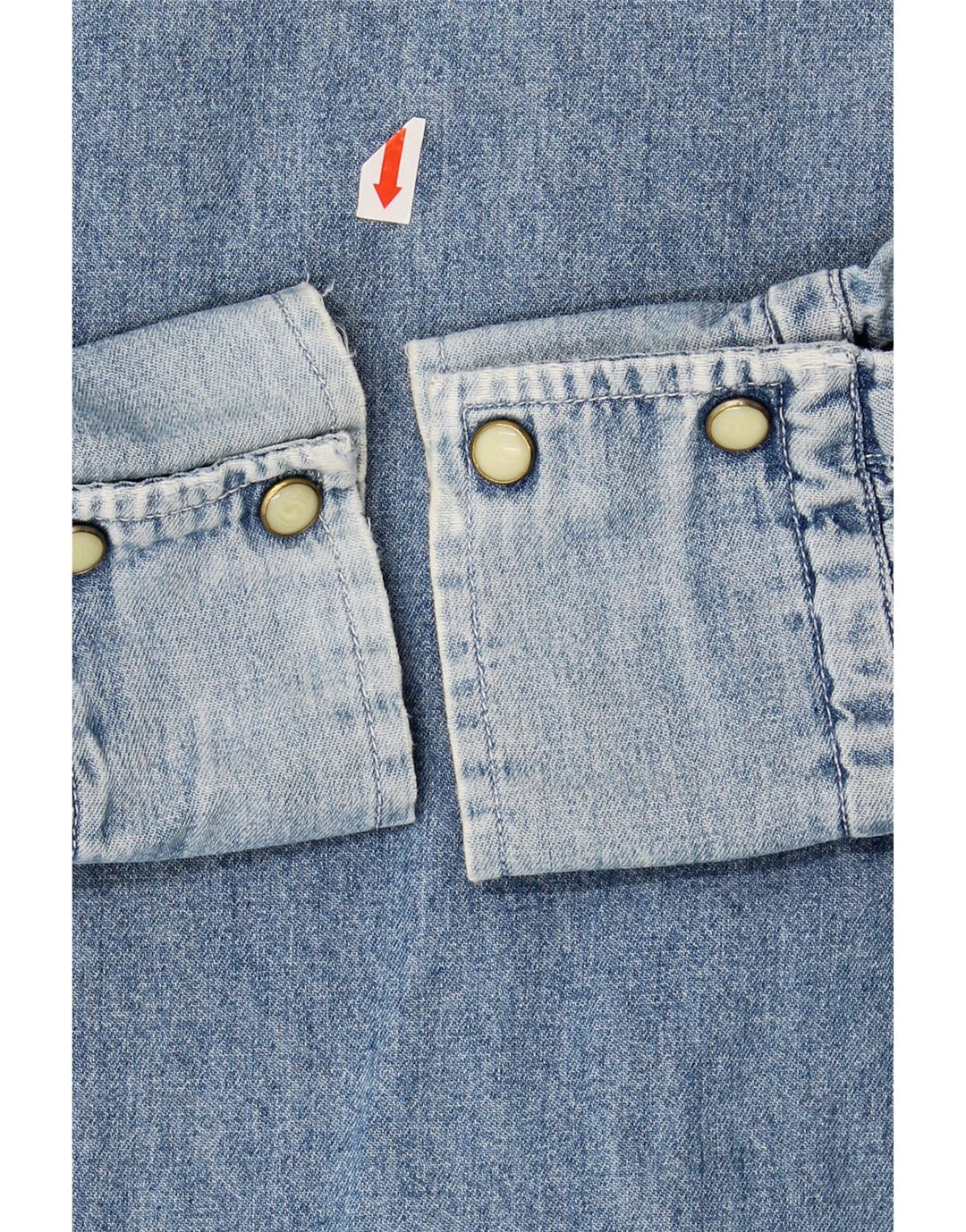 WAMPUM Womens Denim Shirt UK 14 Medium Blue