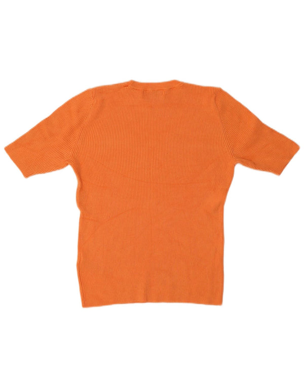 Marks & Spencer Womens T-Shirt Top UK 12 Medium Orange Viscose