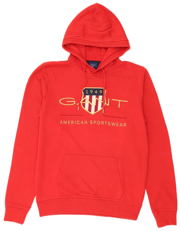 Gant Mens Graphic Hoodie Jumper Medium Red Cotton