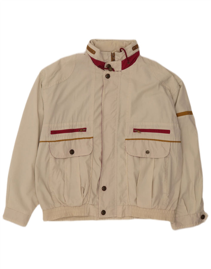 VINTAGE Mens Windbreaker Jacket UK 42 XL Off White