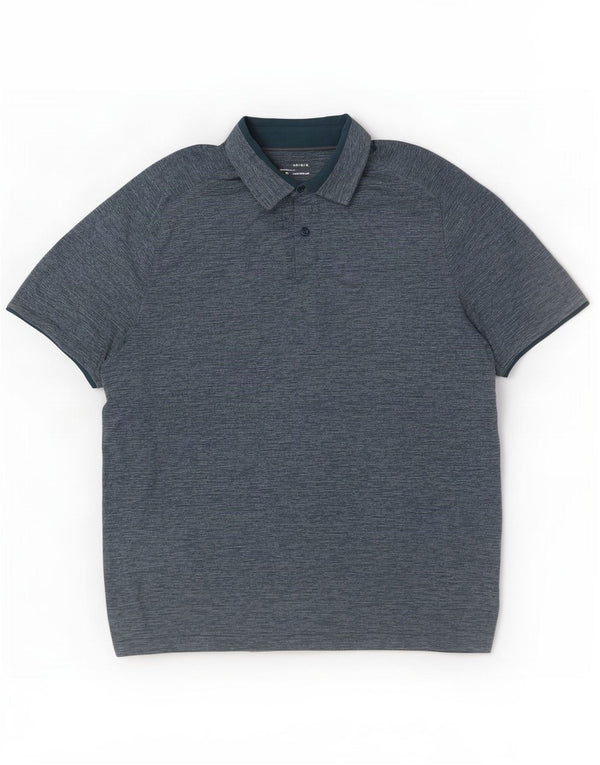 Under Armour Mens Heat Gear Polo Shirt Large Blue Flecked Polyester
