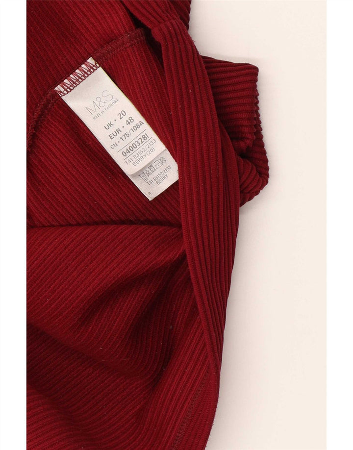 Marks & Spencer Womens Blouse Top UK 20 2XL Burgundy Polyester