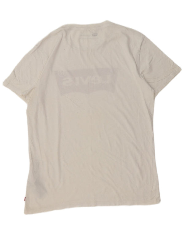 Levi's Mens Standard Fit Graphic T-Shirt Top Large White Cotton