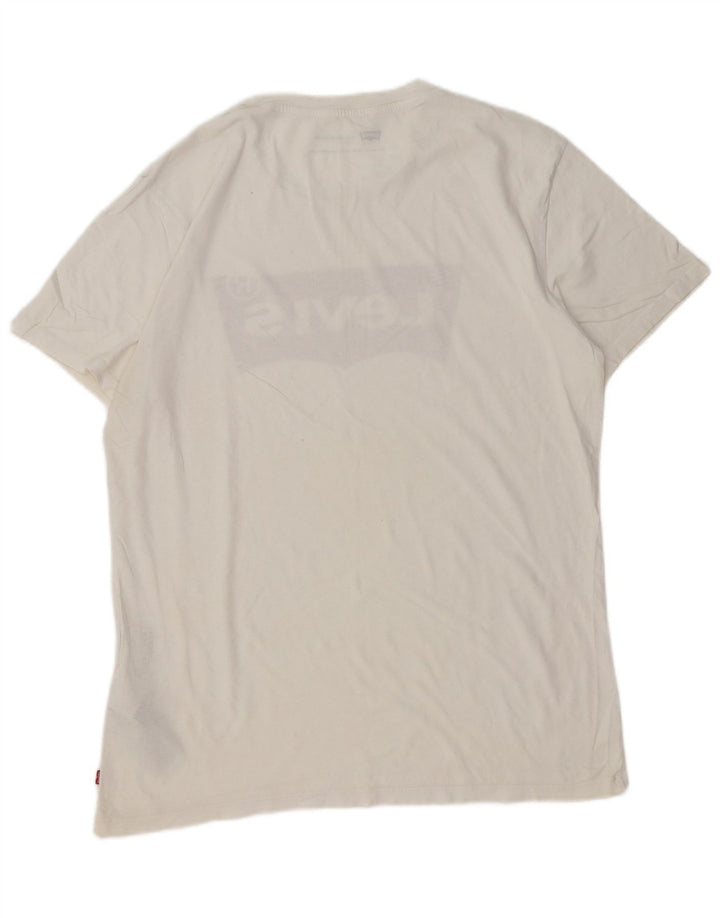 Levi's Mens Standard Fit Graphic T-Shirt Top Large White Cotton