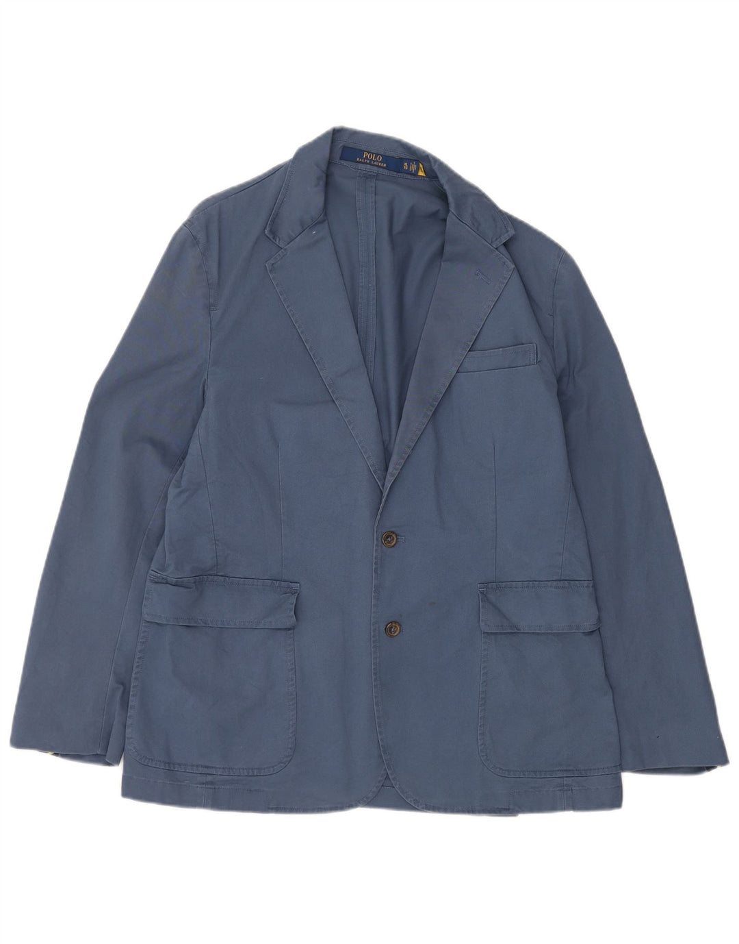 POLO RALPH LAUREN Mens 2 Button Blazer Jacket UK 42 XL Navy Blue Cotton