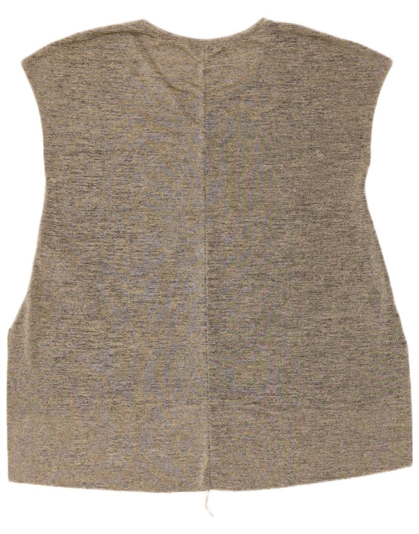 Zara Womens Vest Top UK 14 Medium Grey Polyester