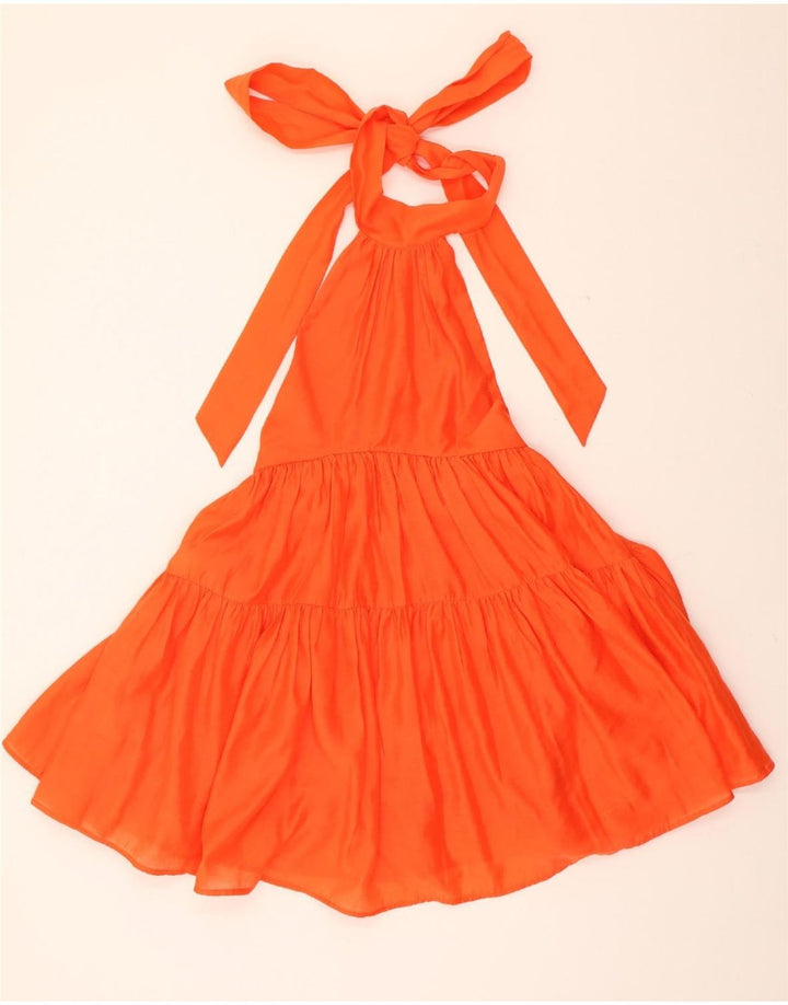 ASOS Womens Halter Dress UK 6 XS Orange Polyester Vintage Asos and Second-Hand Asos from Messina Hembry 