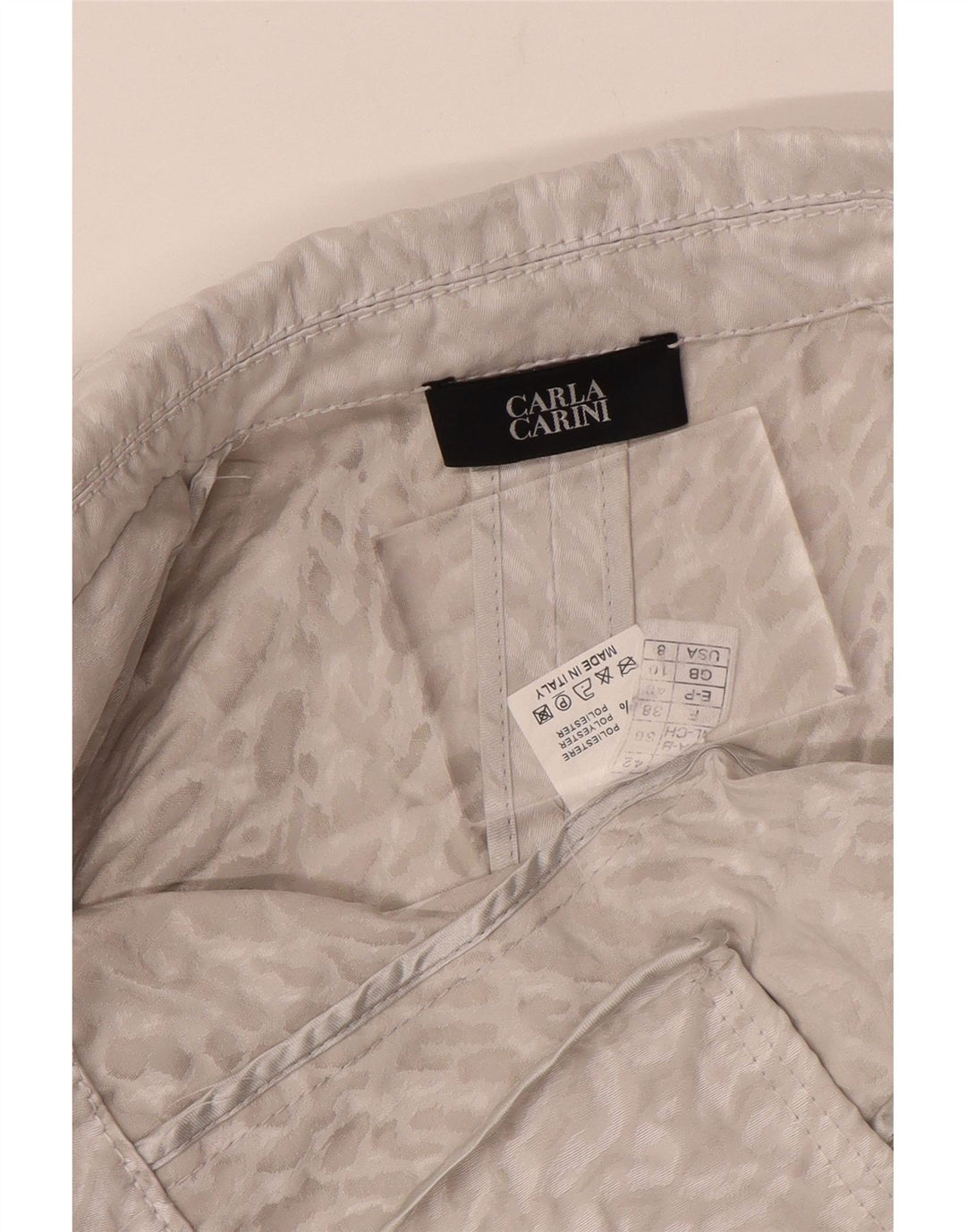 CARLA CARINI Womens Crop Cardigan Top UK 10 Small Grey Animal Print