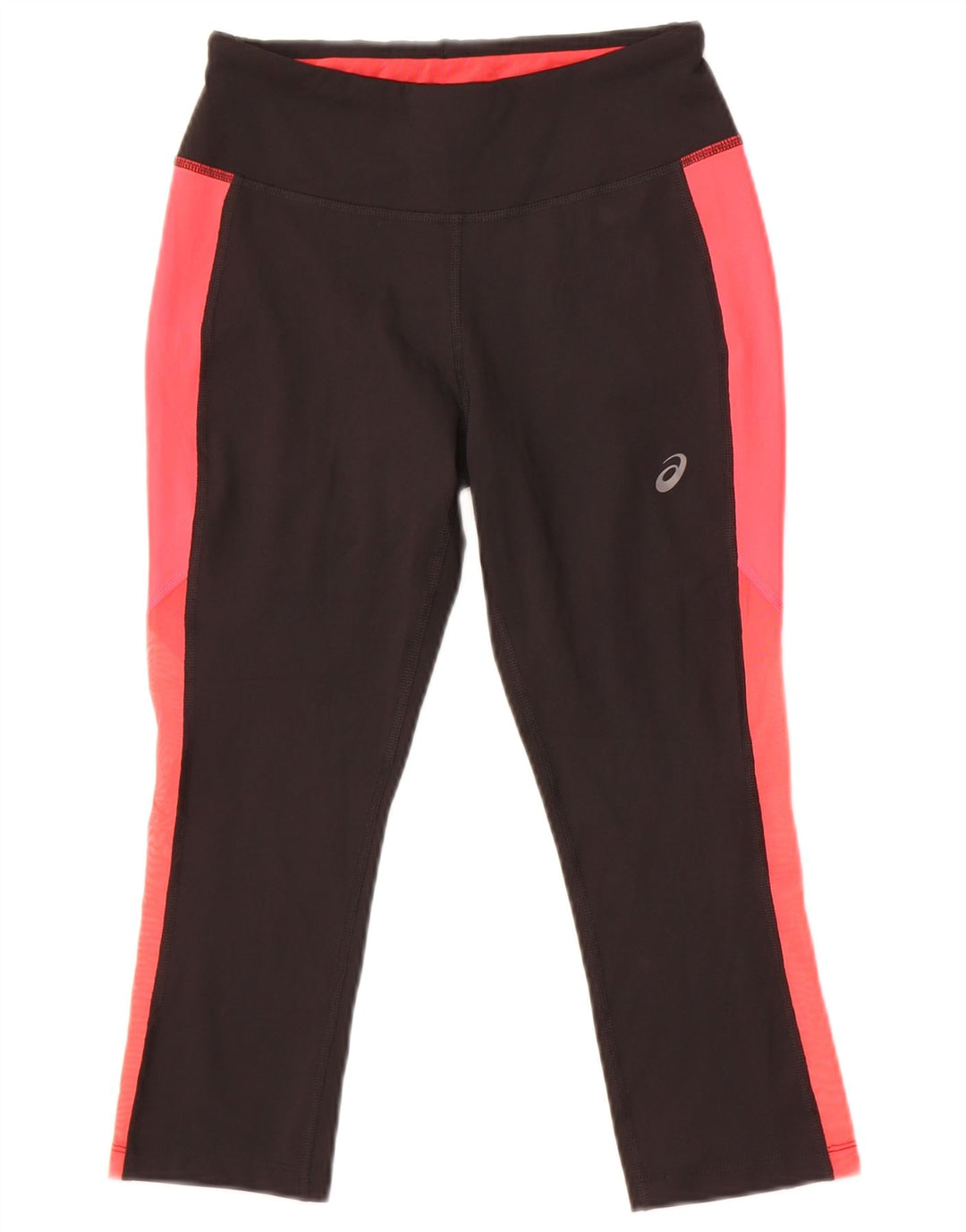 Asics Womens Capri Leggings UK 10 Small  Black Colourblock Polyester