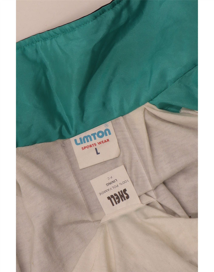 Vintage Mens Tracksuit Top Jacket Large Multicoloured Colourblock Polyamide