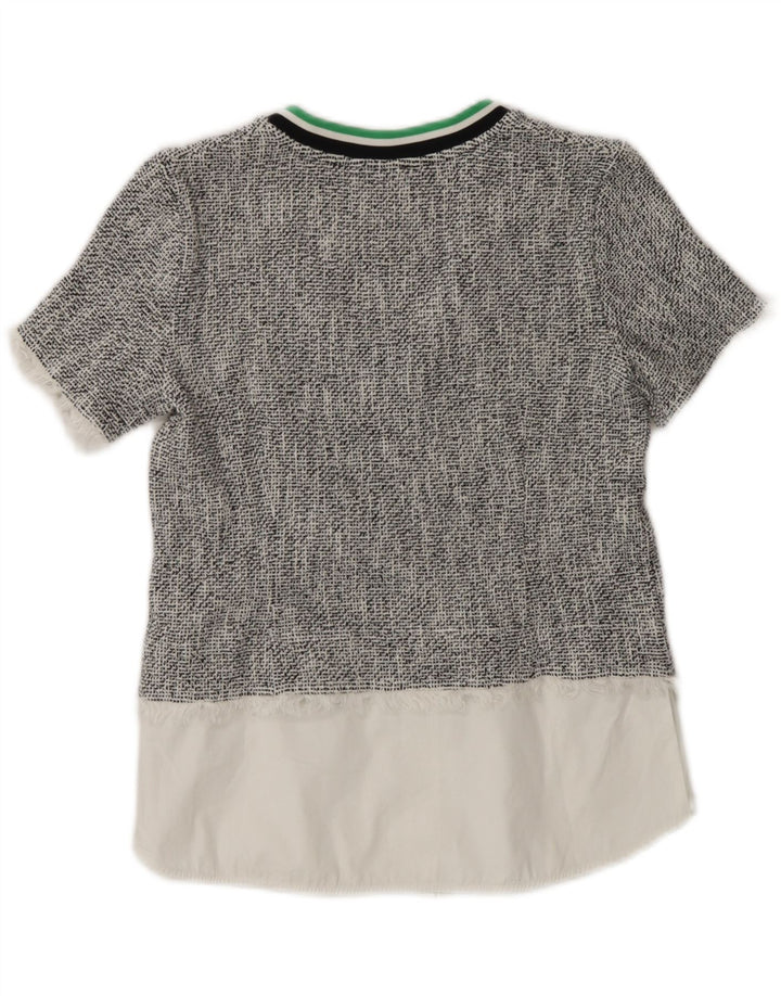 PINKO Womens Blouse Top UK 10 Small Black Flecked Polyamide Vintage Pinko and Second-Hand Pinko from Messina Hembry 