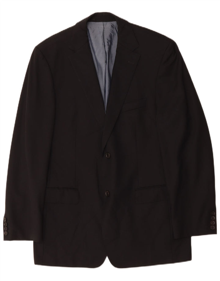 Hugo Boss Mens 2 Button Blazer Jacket EU 52 XL Navy Blue Virgin Wool
