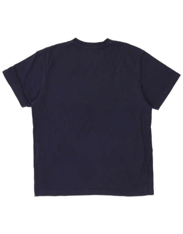 NIKE Mens T-Shirt Top Large Navy Blue Cotton