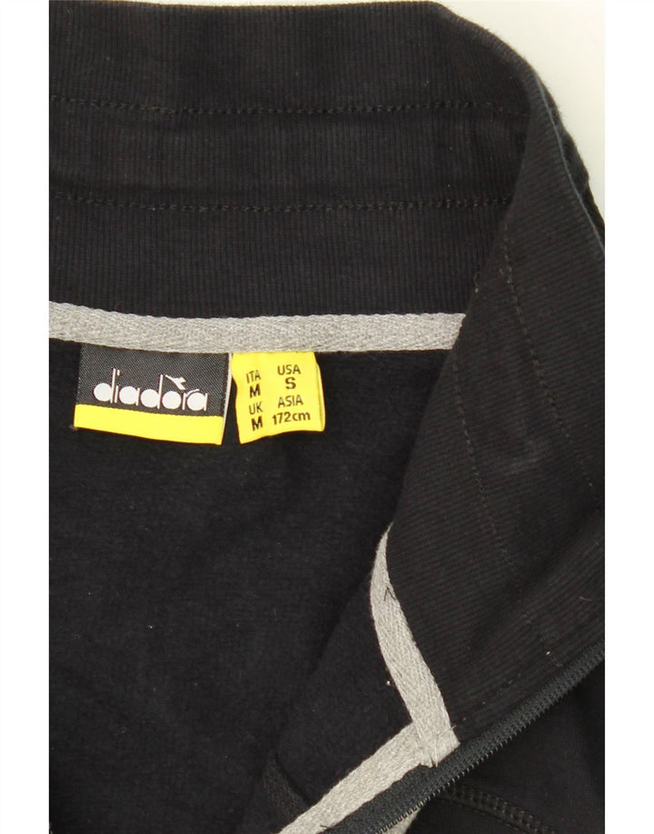 DIADORA Womens Tracksuit Top Jacket UK 14 Medium Black Cotton Vintage Diadora and Second-Hand Diadora from Messina Hembry 
