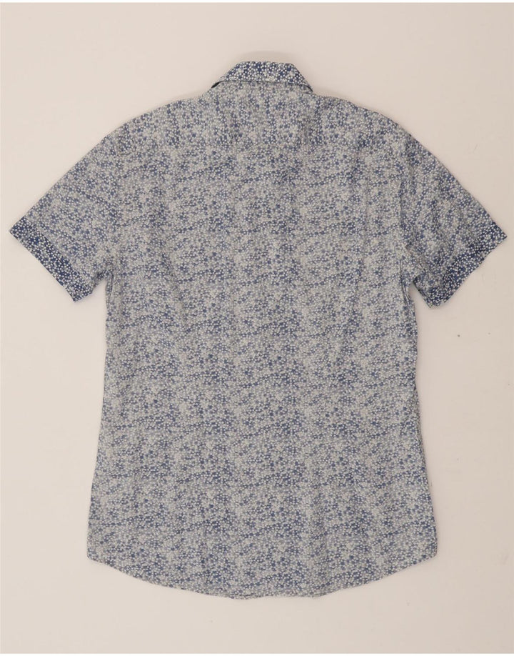 GAS Mens Short Sleeve Shirt Large Blue Floral Vintage Gas and Second-Hand Gas from Messina Hembry 