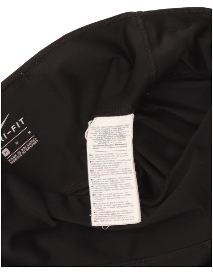 NIKE Womens Dri Fit Leggings UK 14 Medium  Black Polyester