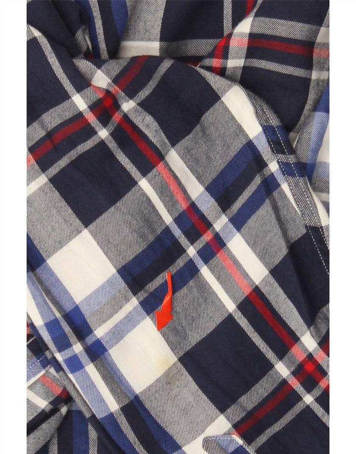 TOMMY HILFIGER Mens New York Fit Flannel Shirt Large Navy Blue Check