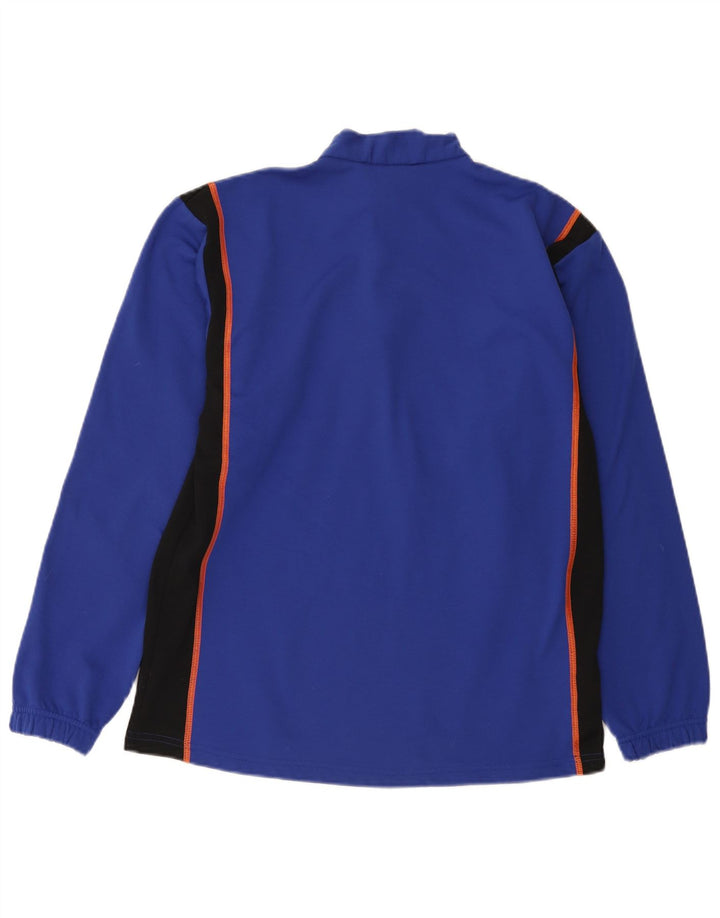 Asics Mens Zip Neck Sweatshirt Jumper Medium Blue Colourblock Polyester