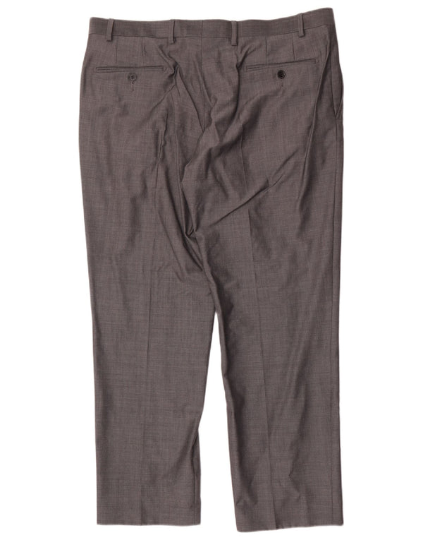 Marks & Spencer Mens Autograph Straight Suit Trousers W38 L29 Grey Wool