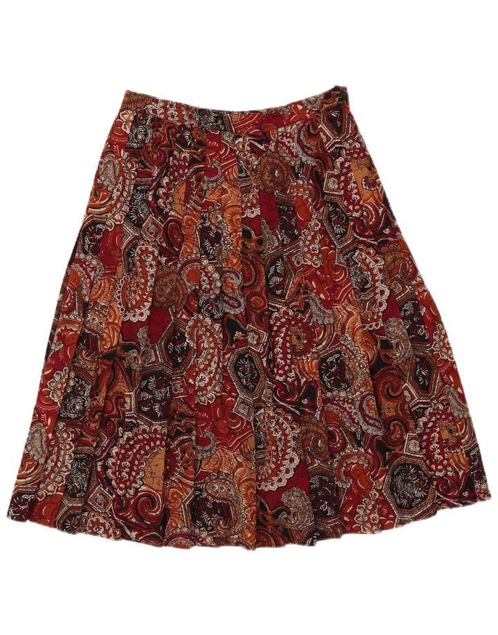 VINTAGE Womens Pleated Skirt W27 Small Multicoloured Paisley