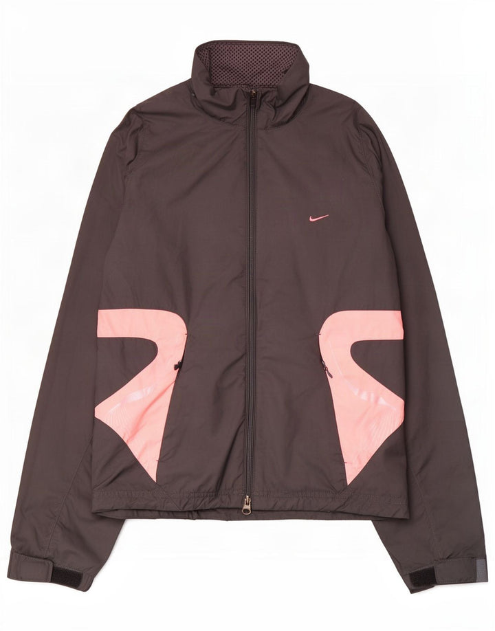 Nike Womens Climalite Rain Jacket UK 8/10 Small Grey Colourblock Polyester