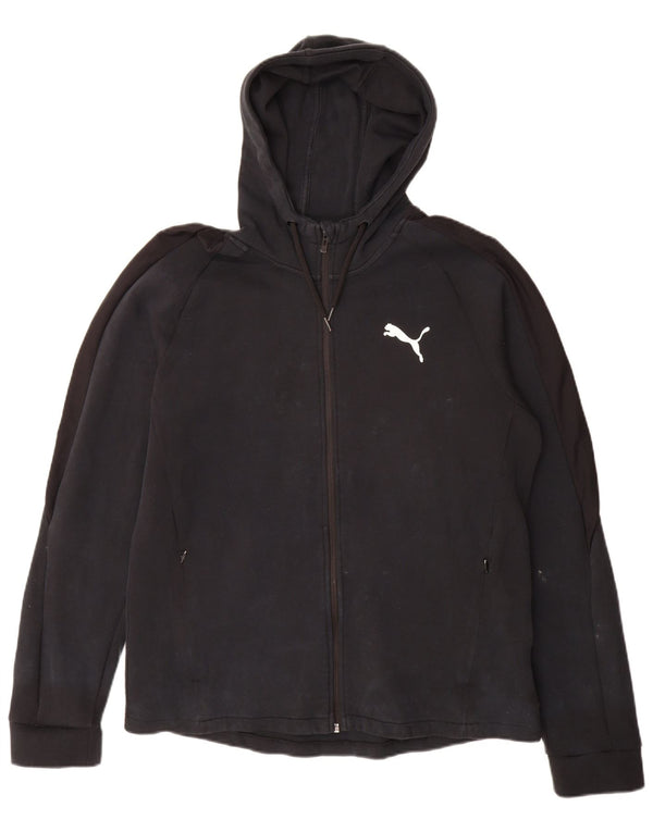 Puma Mens Zip Hoodie Sweater Large Black Cotton