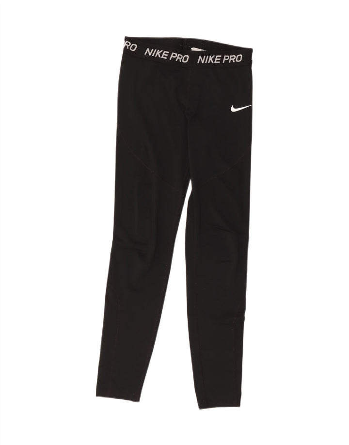 Nike Womens Graphic Leggings UK 10 Small  Black Polyester