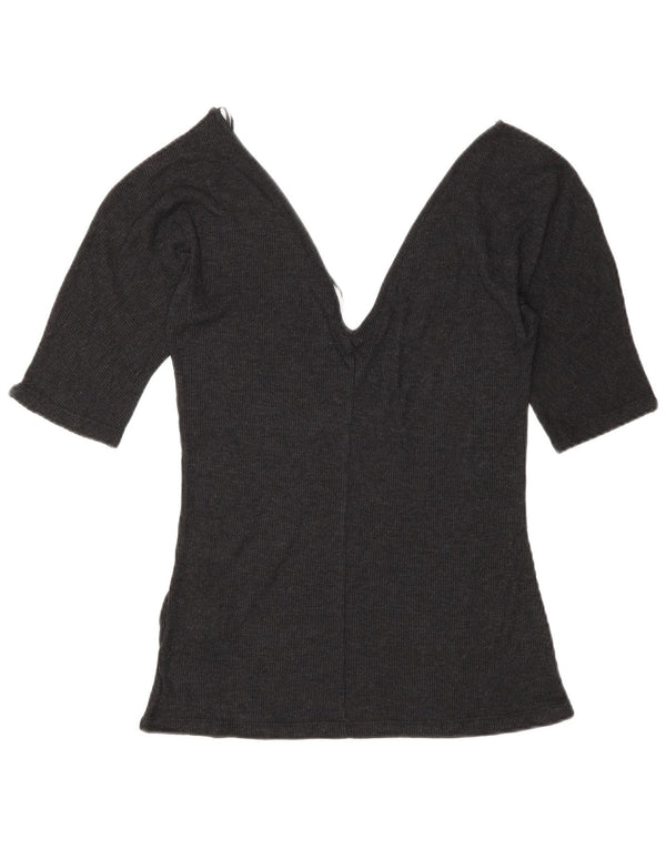 Zara Womens Blouse Top UK 12 Medium Grey Lyocell