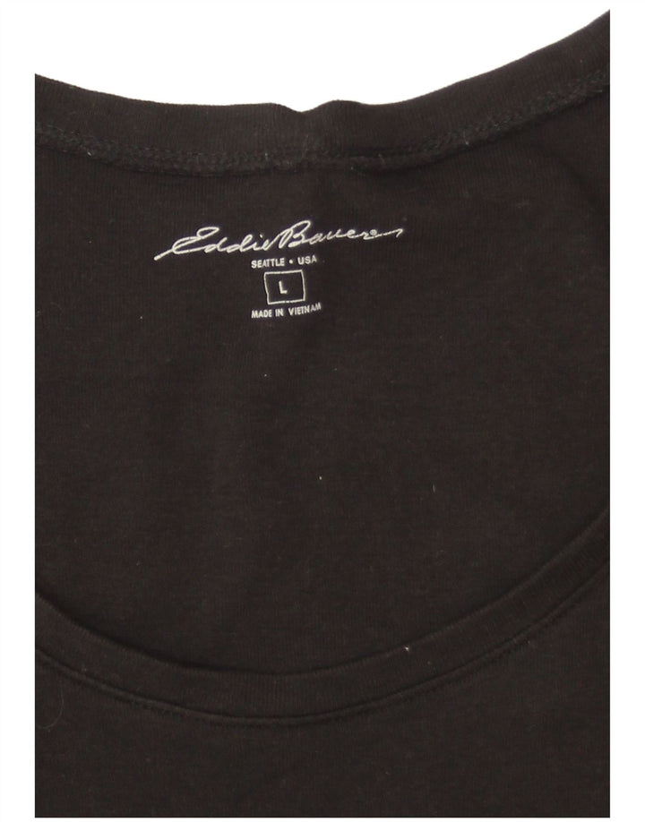 EDDIE BAUER Womens T-Shirt Top UK 16 Large Black