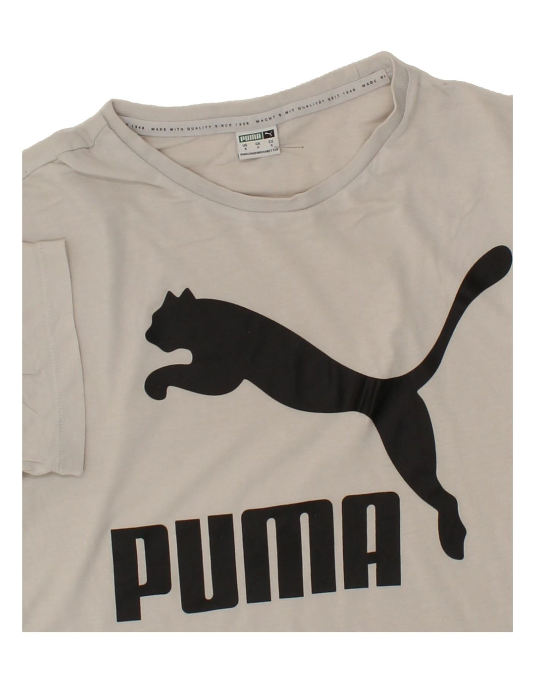 PUMA Mens Graphic T-Shirt Top Small White Cotton Vintage Puma and Second-Hand Puma from Messina Hembry 