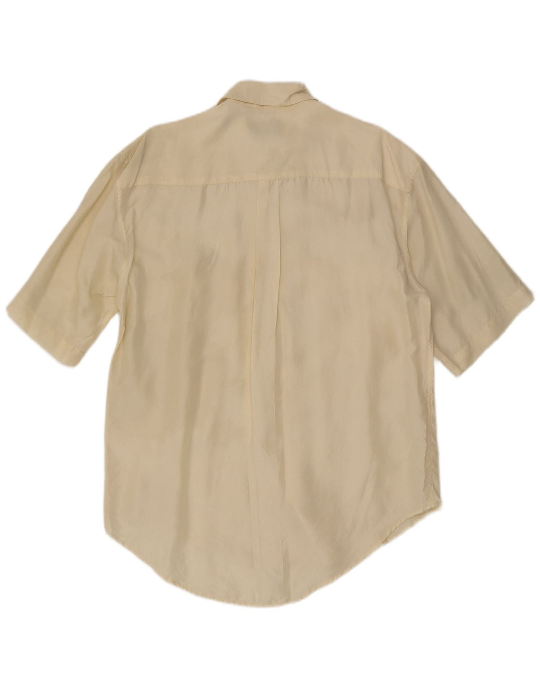 Seventy Mens Short Sleeve Shirt Medium White Silk