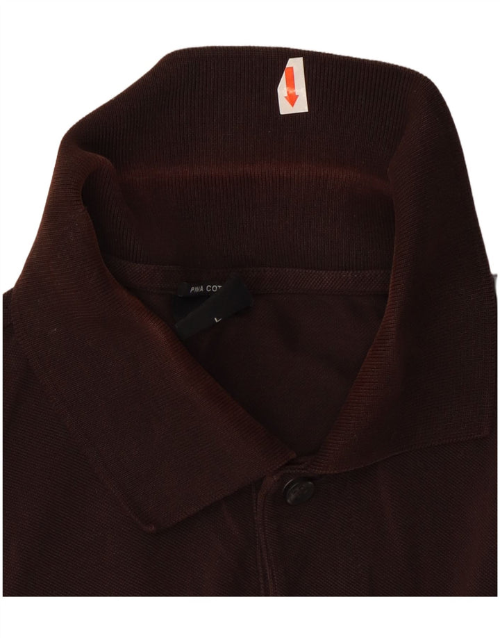 Hugo Boss Mens Polo Shirt Large Brown Cotton