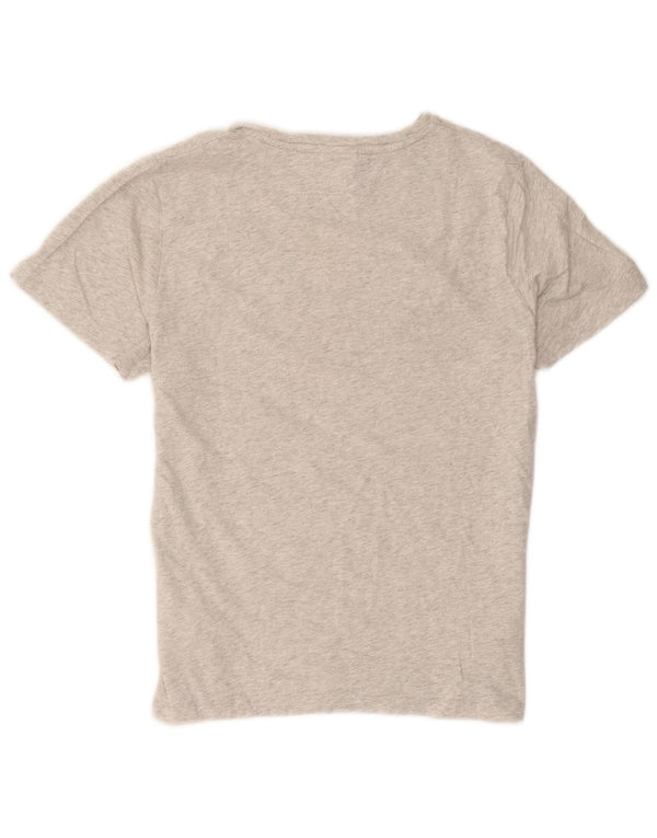 Tommy Hilfiger Womens Graphic T-Shirt Top UK 10 Small Grey Cotton