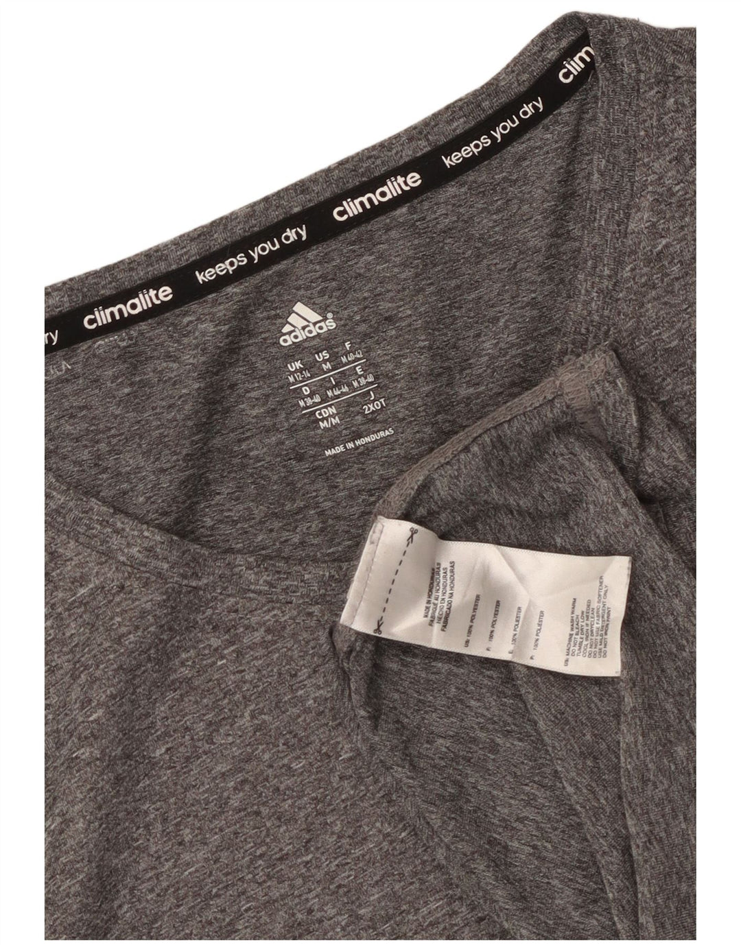 Adidas Womens Climalite Short Sleeve T-Shirt Top UK 12/14 Medium Grey