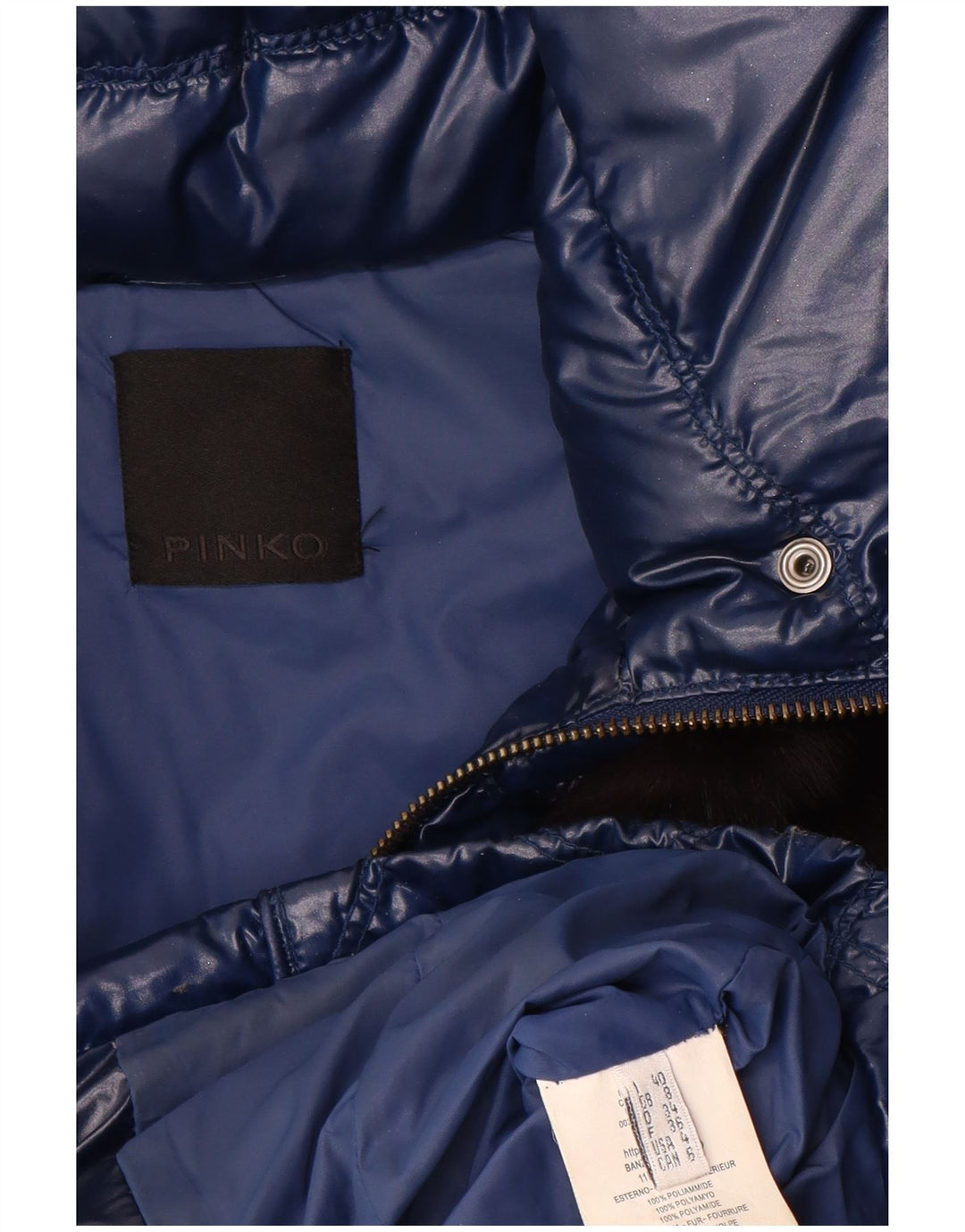 PINKO Womens Padded Jacket UK 8 Small  Navy Blue Polyamide