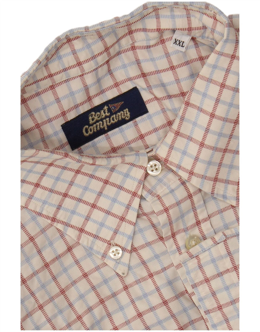 BEST COMPANY Mens Shirt 2XL White Check