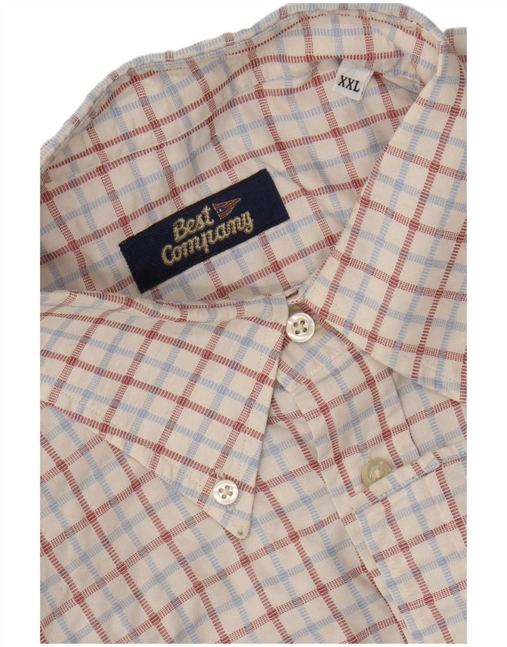BEST COMPANY Mens Shirt 2XL White Check